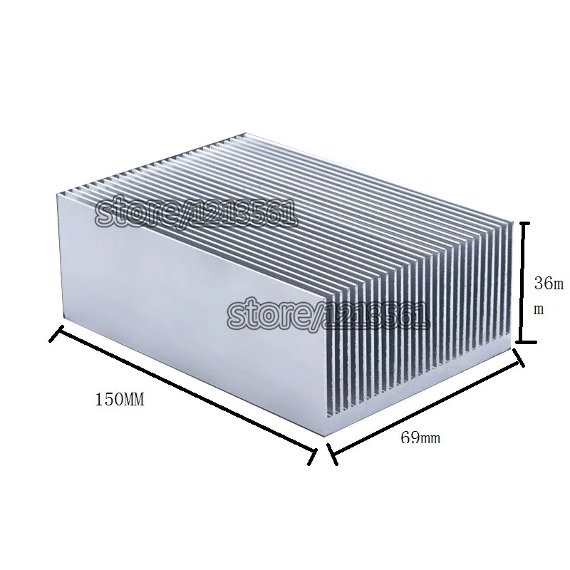(1 piece) extruded aluminum heatsink/150*69*36mm Computer dedicated heat sink/Fine-toothed fin