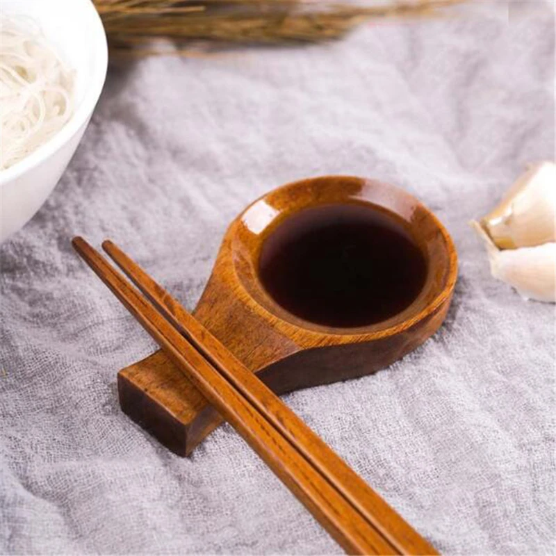 High Quallity Wood Chopsticks Holder Rest Japanese Style Spoon Fork Knife Wooden Tableware Rack Decoration 2020 Hot Sale | Дом и сад