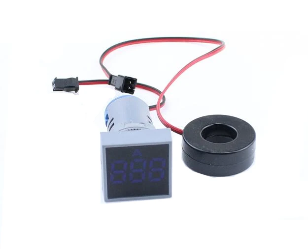 22 мм вольтметр переменного тока 0-100A Ампер квадратная панель светодиодный цифровой измеритель напряжения индикаторный светильник