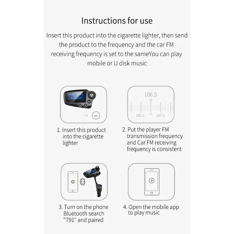 Bluetooth fm-передатчик Hands-Free автомобильный беспроводной радиоадаптер комплект QC3.0 Смарт два usb порта TF карта Mp3 музыкальный плеер