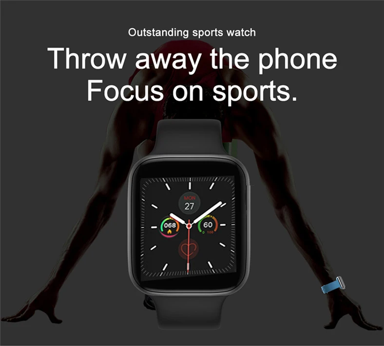 Смарт-часы T5, полный сенсорный экран, вызов, циферблат, пульсометр, кровяное давление, спортивный трекер, фитнес-браслет, PK F10 IWO 8, умные часы