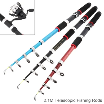 

2.1m Durable Ultra Short Telescopic Casting Fishing Rods Glass Fiber 6 Section Portable Sea Fishing Pole