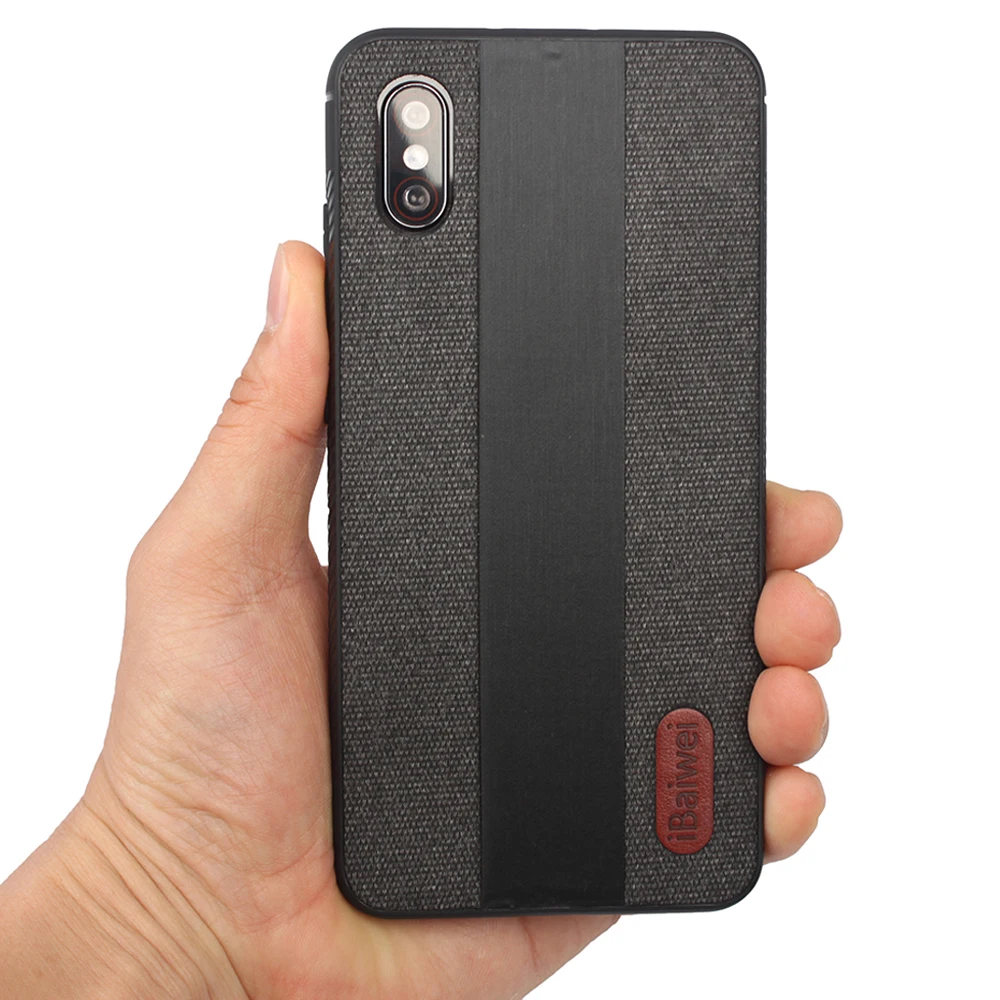Чехол для Xiaomi Mi 8 Explorer Мягкий ТПУ силиконовый тканевый чехол с текстурой телефона