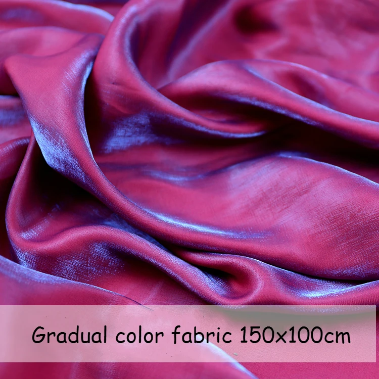 

Gradual color fabric Mercerized silk cloth Soft Chinese stage clothing material Sewing for DIY shirt skirt dress Hangs well