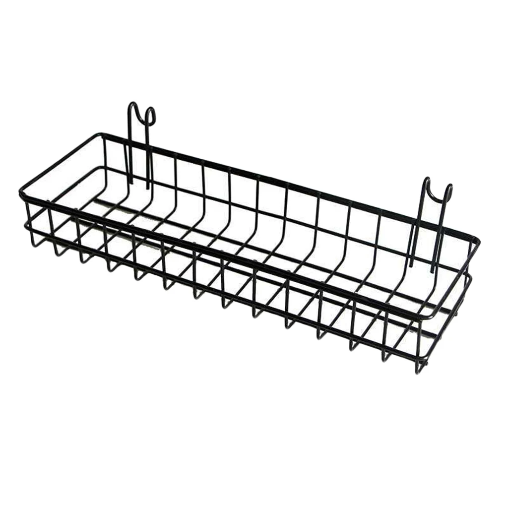 Metal Wire Basket Shelf Rack for Gridwall Grid Panel Wall Mountable Wire Organizer Storage Flower Pot Display Decor