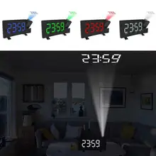 

LED Digital Projection Alarm Clock Electronic Snooze Table Clock With Projection FM Radio Time Projector Home Office Supplies