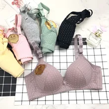 Новое нижнее белье, хлопковое тонкое нижнее белье без стального кольца, бюстгальтер для девочек