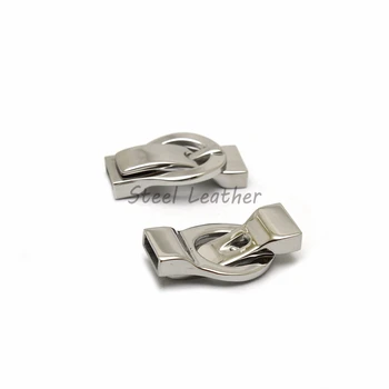 

Engrave Logo 10pcs/lot Hole: 10*3mm Stainless Steel Magnetic Clasps Leather Magnet End Cap Clasp Buckle Connector Belt Clasps