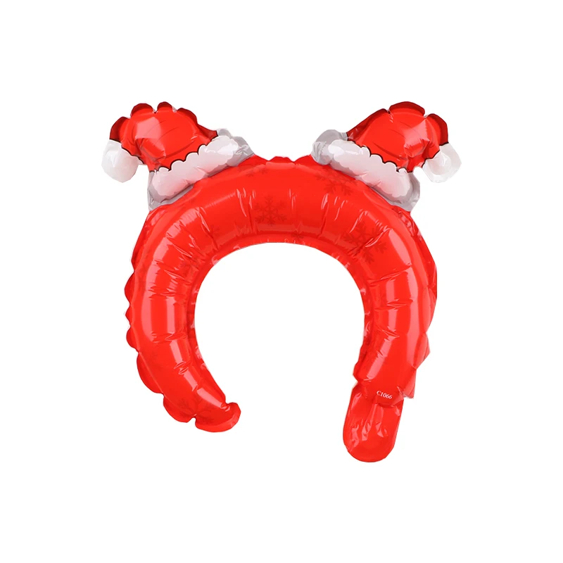 10pcs Christmas Headband Hoop Balloons Boys Girls Birthday Party Decorations Children Toys Snowman Hat Gift Headdress Balloons