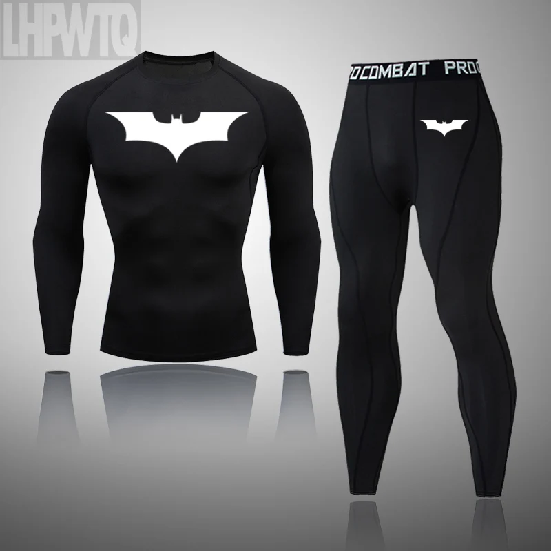 New Men's Thermal Underwear Winter Tracksuit Compression Gym Fitness Clothes Ski Suit Men Workout Tights Running Sport Wear