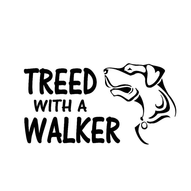 

16*8.5cm Hunting Dog Car Stickers Treed With A Walker Decal Sticker Car accessories