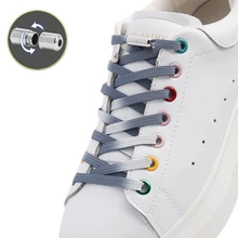 

Gradient Elastic Laces without ties Shoelaces for Sneakers No Tie Shoe laces Kids Adult Flat Quick Metal Capsule Lock Shoe lace