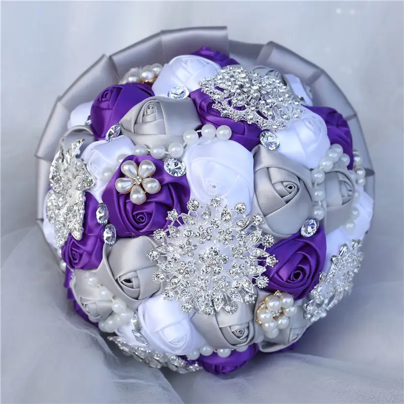 Высококачественный цвета слоновой кости шелк пена flowe невесты букеты De Mariage искусственные хрустальные свадебные цветы Buque De Noiva W3217D