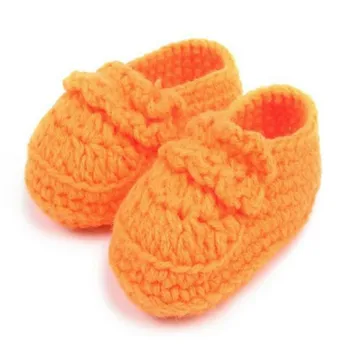 

Fashion soft baby boys girls solid colors manual knit toddler shoes children's crib shoes 11cm Newborn Shoes Baby