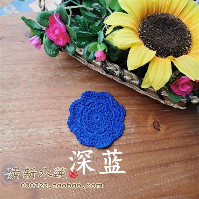 17AHSM Lace Cotton Crochet Handmade TableCloth Placemats DrinkCoaster Heat-resistant Nonslip Pads Home Decor Creative CupCoaster 6