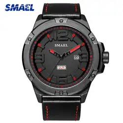 SMAEL 2019 новые брендовые Модные Бизнес Кварцевые часы мужские часы из натуральной кожи Роскошные мужские часы с датой креативные наручные