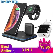 Tongdaytech 15 Вт Qi Беспроводное зарядное устройство для Iphone X 8 11 Pro Max Быстрая зарядка быстрое зарядное устройство для Apple Airpods Pro Watch 5 4 3 2 1