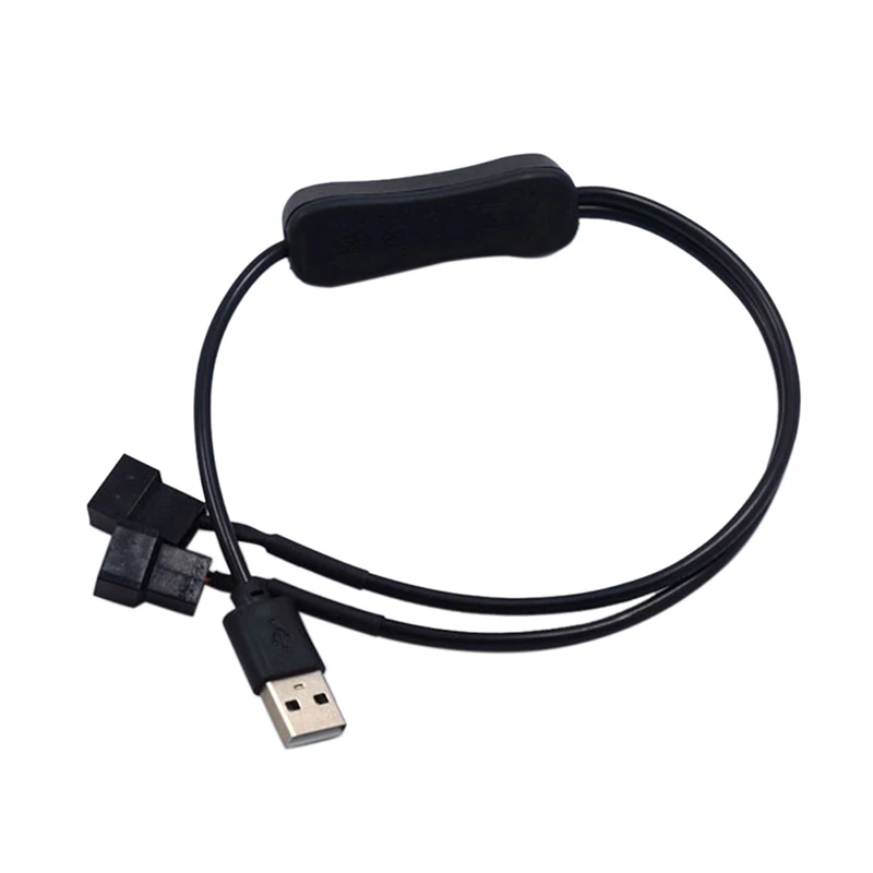 

1Pc black 2 way 4 Pin Computer PC Fan Power Cable Connector Adapter 5V 40cm Connect 4pin fan to USB Adapter Cables