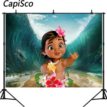 

Capisco Cartoon Baby Moana Newborn Custom Photography Studio Backgrounds Children Birthday Party Photo Backdrops