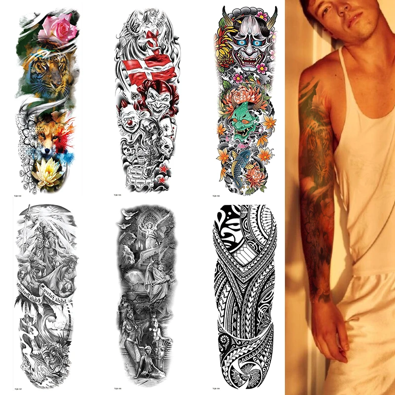 

TEMPORARY TATTOO SLEEVE, MECHANICAL, TIGER, RELIGION, CLOWN,TERMINATOR, 3D, MENS, WOMENS, ARM