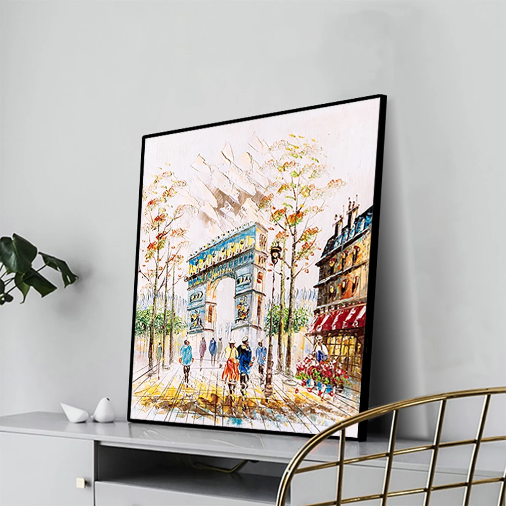 Canvas Art Oil Painting Arc de Triomphe Tourists Art Poster Picture Wall Decor Modern Home Decoration For Living room Office Canvas Art Oil Painting Arc de Triomphe Tourists Art Poster Picture Wall Decor Modern Home Decoration For Living room Office