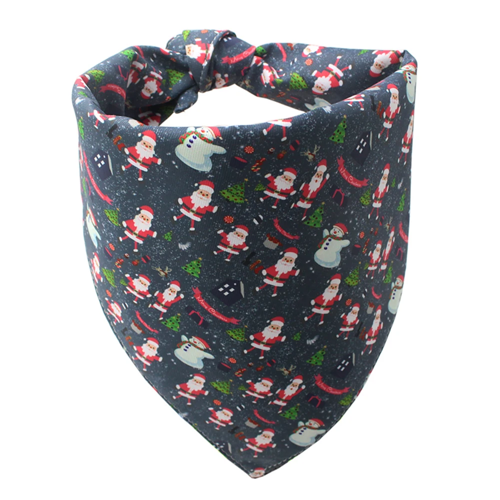 Adjustable Christmas Pet Dog Bandana Santa Snowman Tree Bibs Saliva Towel Scarf Neckerchief Christmas supplies