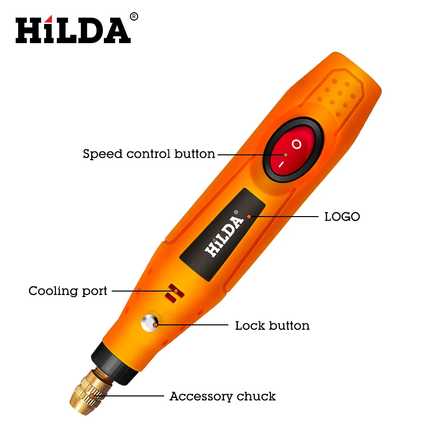 Online HILDA Mini Drill Rotary tool 12V Engraving Pen With Grinding Accessories Set Multifunction Mini Engraving Pen For Dremel tools