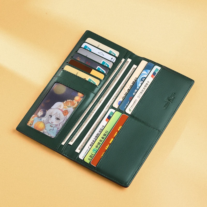 WilliamPolo New Long Women's Wallet Full-Grain leather Ultra-thin Multi-Card Holder Simple Large-Capacity Card Holder Anti-theft WilliamPolo New Long Women's Wallet Full-Grain leather Ultra-thin Multi-Card Holder Simple Large-Capacity Card Holder Anti-theft