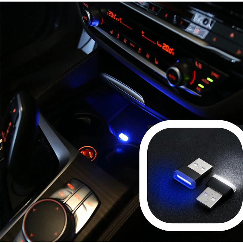 USB светодиодный светильник, автомобильные аксессуары, декор интерьера, блестящий осветитель, Автомобильные украшения, синий цвет, для Mazda CX 7 CX6 CX5 CX3 Nissan J11 Note J10
