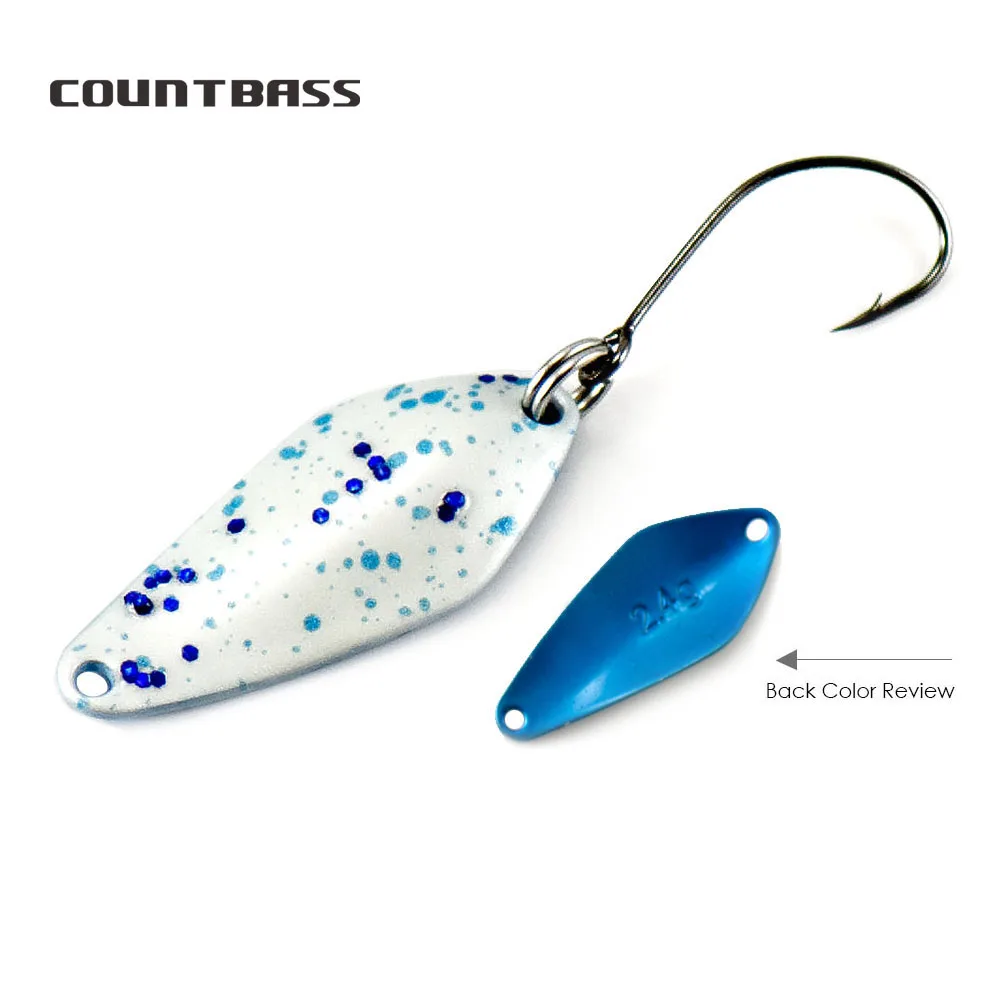 COUNTBASS Trout Fishing Spoons 2.4g 3/32oz Casting Metal Lure for Salmon  Pike Bass Metal Brass Baits