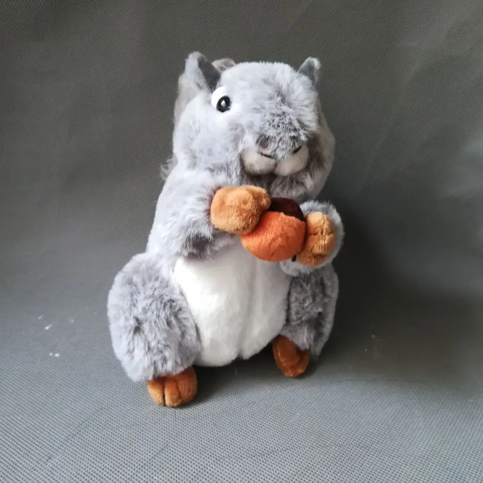 cute plush squirrel toy stuffed gray squirrel doll birthday gift about 32cm