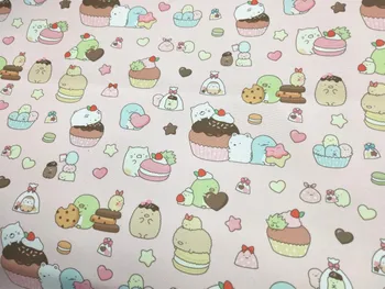 

145CM Love Family Canvas Fabric for Cushion Cover Cartoon Printed Backpacks Hometextile Sewing Quilting DIY Needlework Material