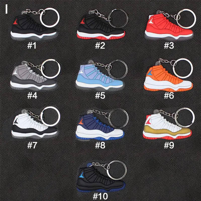 176 стилей, AirForce AirJordan, баскетбольный брелок в форме обуви для мужчин, детский подарок, AJ1, брелок для обуви, баскетбольные кроссовки, держатель для ключей - Цвет: aj11