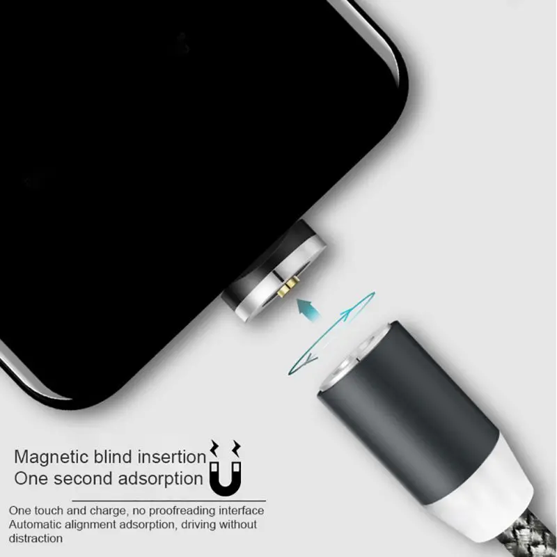 Магнитный кабель для зарядки телефона, автоматическая Адсорбция подзарядки для Android, для IPhone, для type-C