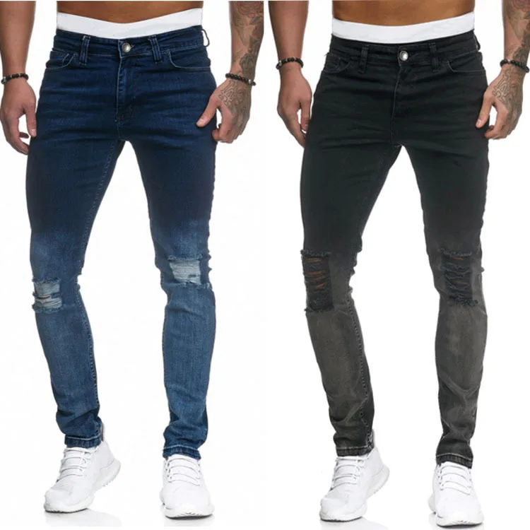 Pantalones Hombre джинсы Para Hombre рваные джинсы с эластичной резинкой на Vaqueros Ropa обтягивающие джинсы Hombre синие, черные джинсы для Для мужчин