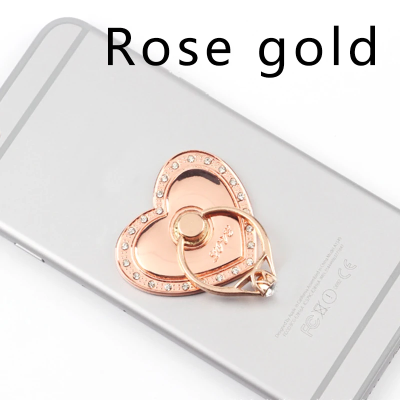 Мобильный телефон кольцо-держатель для пальца на 360 градусов вращающийся любовь милый смартфон Стенд любовь CuteHolder разъем металлический Автомобильный держатель Стенд - Цвет: love rose