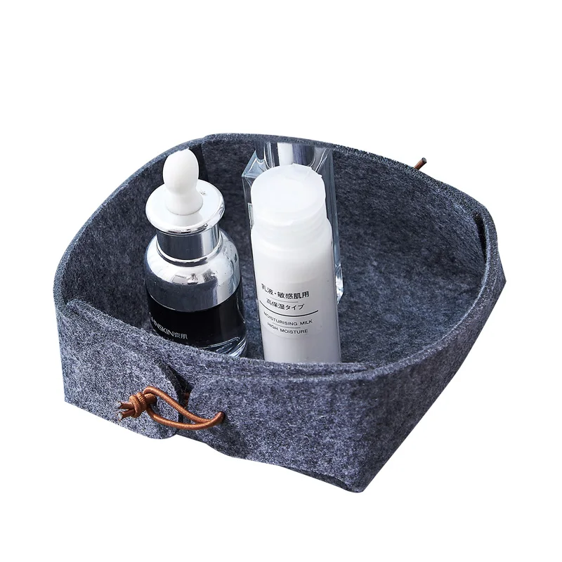 

Small Felt Storage Box Office Desktop Organizer Home Sundries Storage Organizer Jewelry Makeup Storage Basket Container