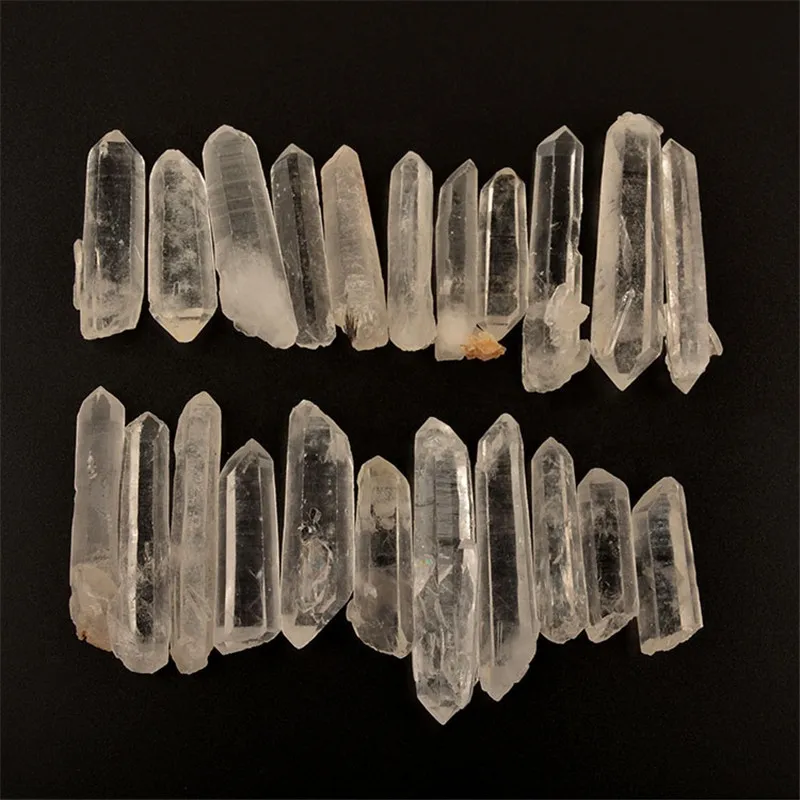 

100g natural rough white clear quartz polished raw stone crystal wands points