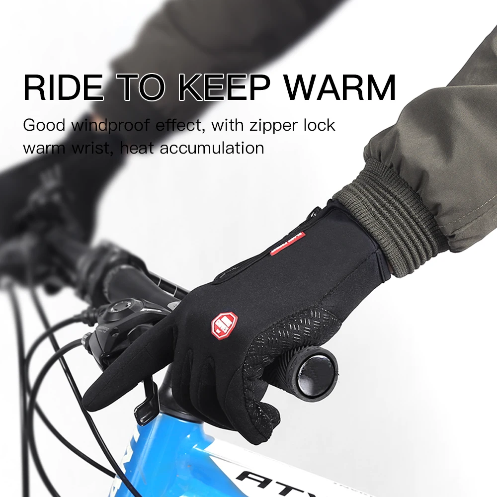 Winter Gloves For Men Bike Cycling Gloves Windproof Cold Proof Full Finger Outdoor Waterproof Bicycle Motorcycle Riding Mitten 5