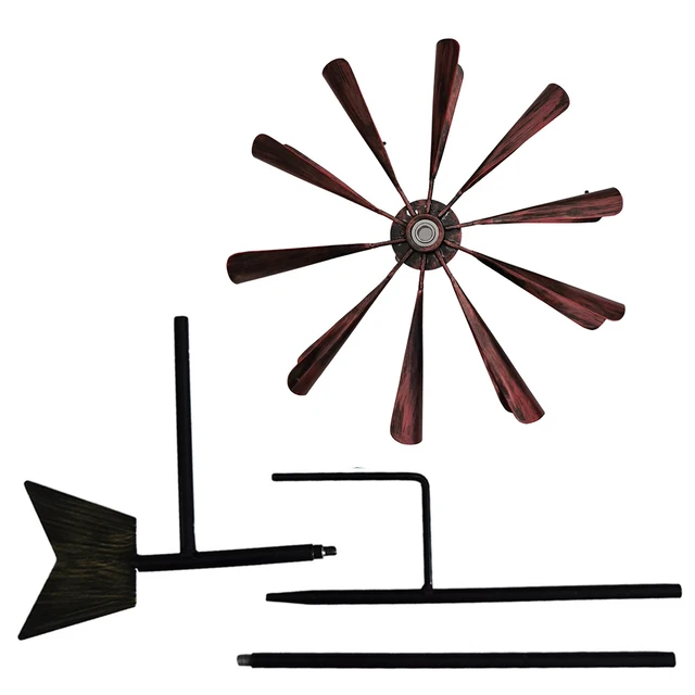 Egyedi Vas Forgó Fém Szélmalom Szélcsalád Kültéri Kert Retro Szél Fonó Szélfogókert Kerti Udvar Terasz Gyep Dekoráció - Image 5