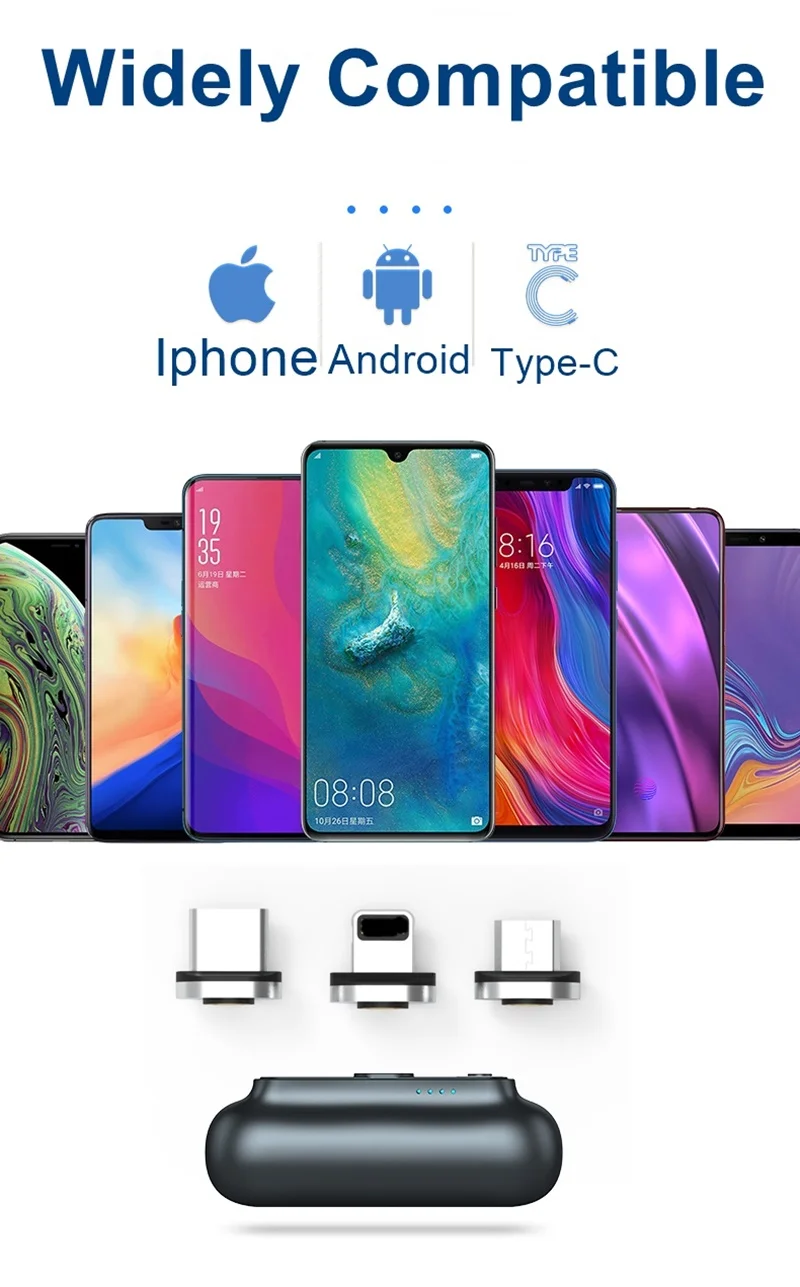 Tongdaytech 2 в 1 магнитное зарядное устройство для Iphone X 8 11 samsung, магнитный внешний аккумулятор 2600 мАч, быстрое зарядное устройство для телефона, Carregador Portatil