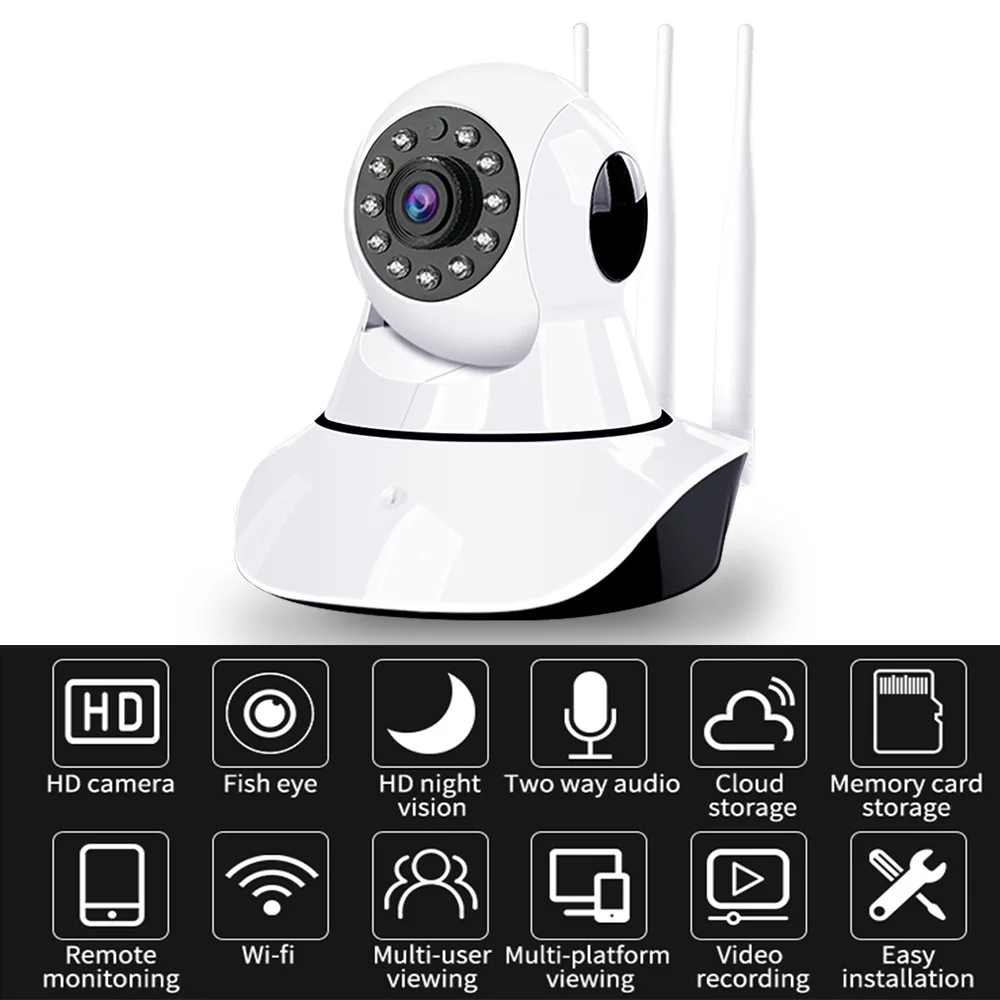 WiFi ip-камера 1080P HD домашняя Камера Безопасности 3 антенны беспроводное увеличение сигнала двухстороннее аудио ночное видение смарт-камера системы видеонаблюдения
