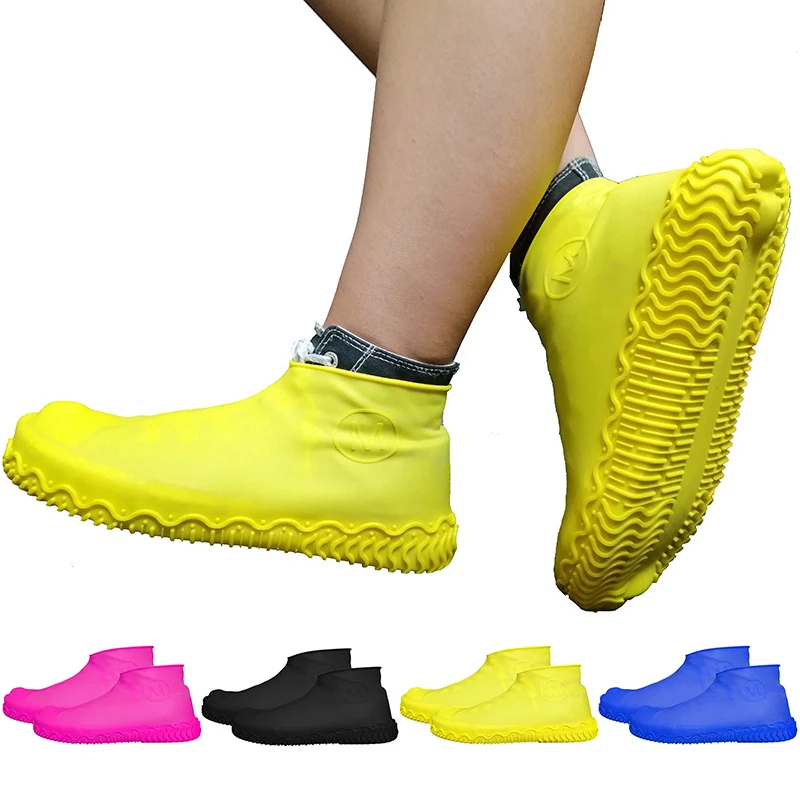 

Outdoor latex shoe cover silicone rain boots overshoes reusable waterproof non-slip wear-resistant foot cover protector