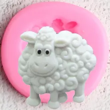 Ovelhas Molde de Silicone 3D Animais Doces de Chocolate Fondant Moldes DIY Ferramentas de Decoração Do Bolo de Coco Do Queque Do Aniversário Do Bebê Molde