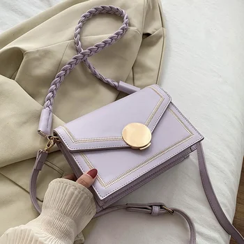 

Braided Strap women Shoulder bags Design PU Leather female Crossbody bags Luxury ladies flap bags Lady Handbag Two straps bolsa