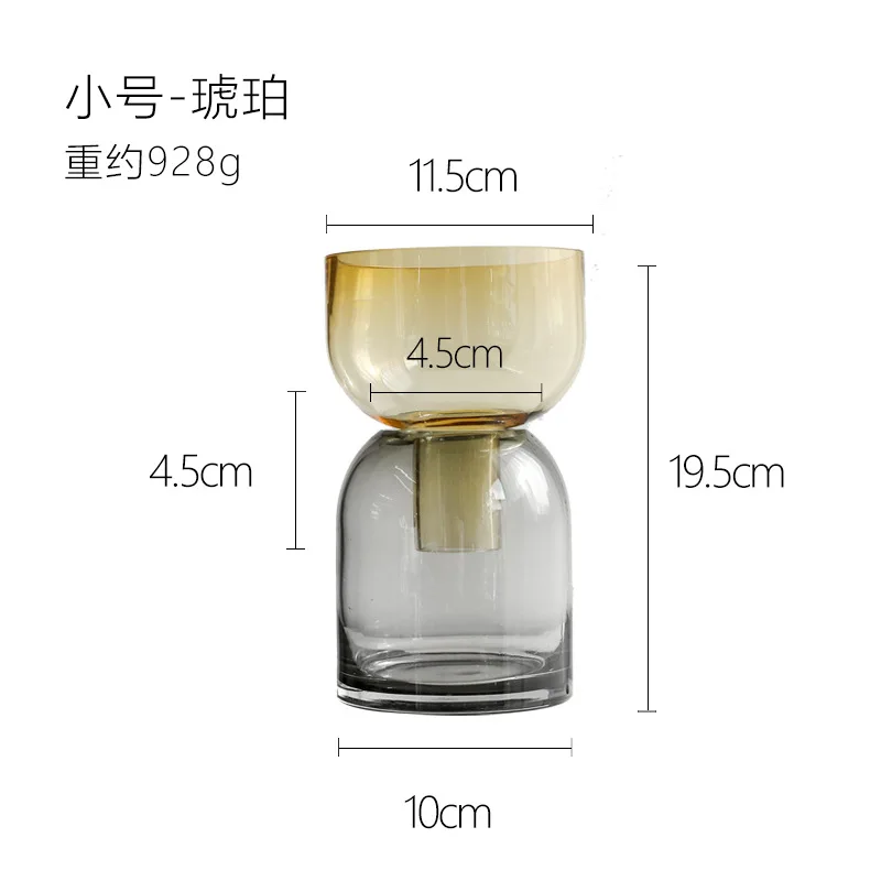 Nordic luxury Transparent glass vase Hydroponic plant Flower arrangement Flower Desktop home decoration Vase gift - Цвет: D
