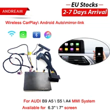 Беспроводной Apple Carplay Android автоматический модуль для AUDI B9 A5/S5/A4/A3 A6 A7 A8 Q2 Q3 Q5 Q7 B9 S5 MMI система зеркальная связь Siri Voice