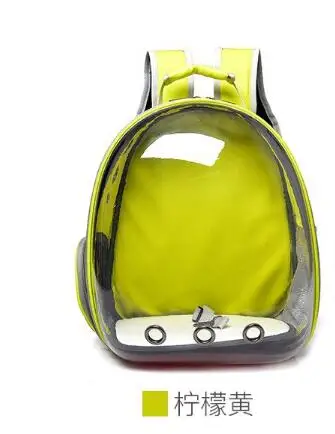 Дышащая Сумка-переноска для домашних животных, высокое качество, для путешествий, для щенков, кошек, сумка, прозрачное пространство, для домашних животных, портативный рюкзак, капсула - Цвет: yellow