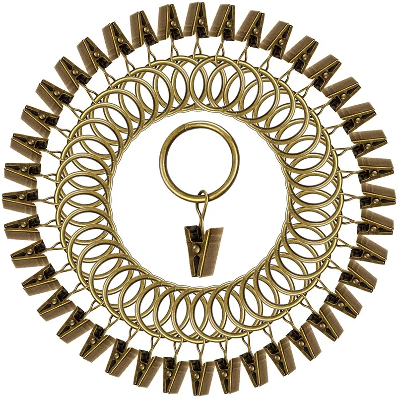 Promotion! 40 Pack Vintage Curtain Clips Strong Metal Decorative Rustproof Drapery Ring with Clip Bronze Color | Дом и сад