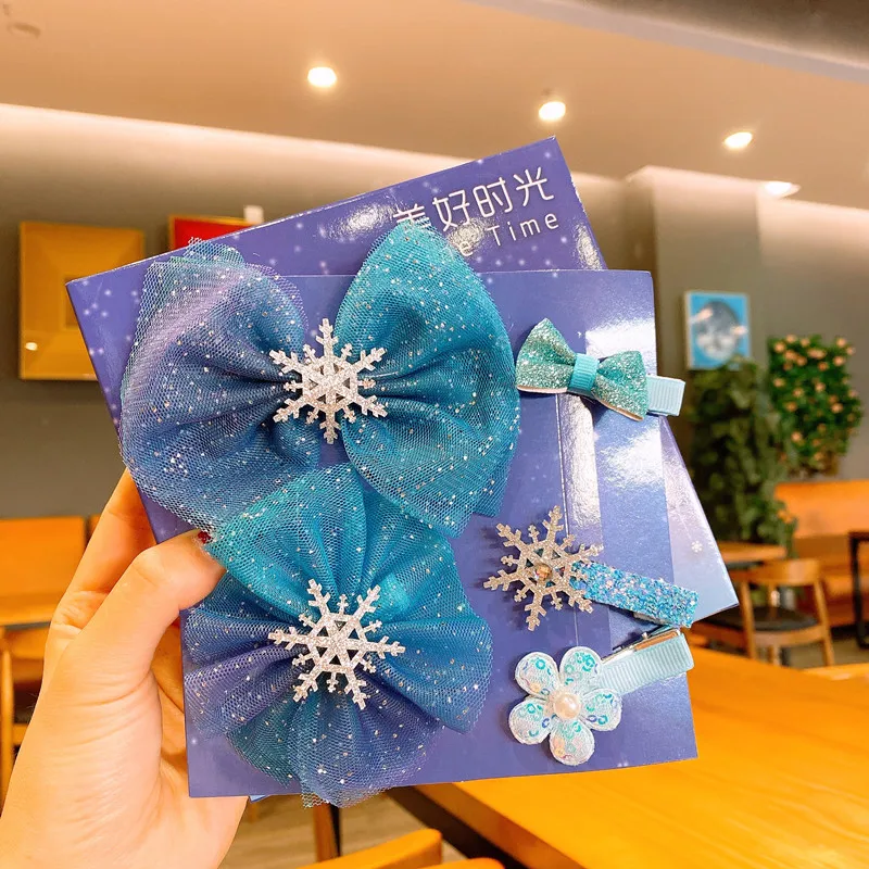 Frozen2 заколка для волос Принцесса Аиша головной убор бант девушки ювелирные